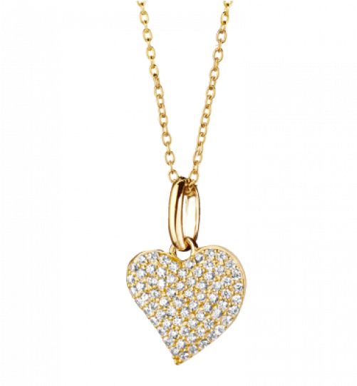 Gold Plated Chain With Heart, 50 Cm - Silver (790x540), Png Download