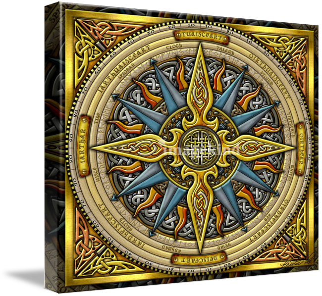"celtic Compass" By Kristen Fox, New York - Cafepress Celtic Compass Square Sticker 3" X 3" (650x598), Png Download