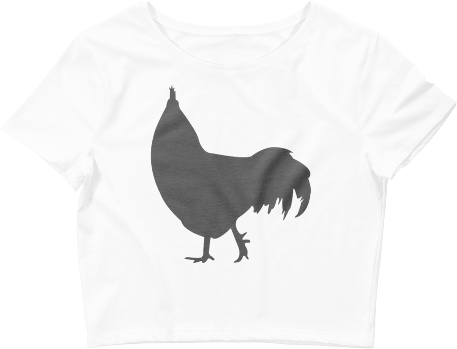 Black Chicken Silhouette For Tshirts Mockup Flat Front (1000x1000), Png Download