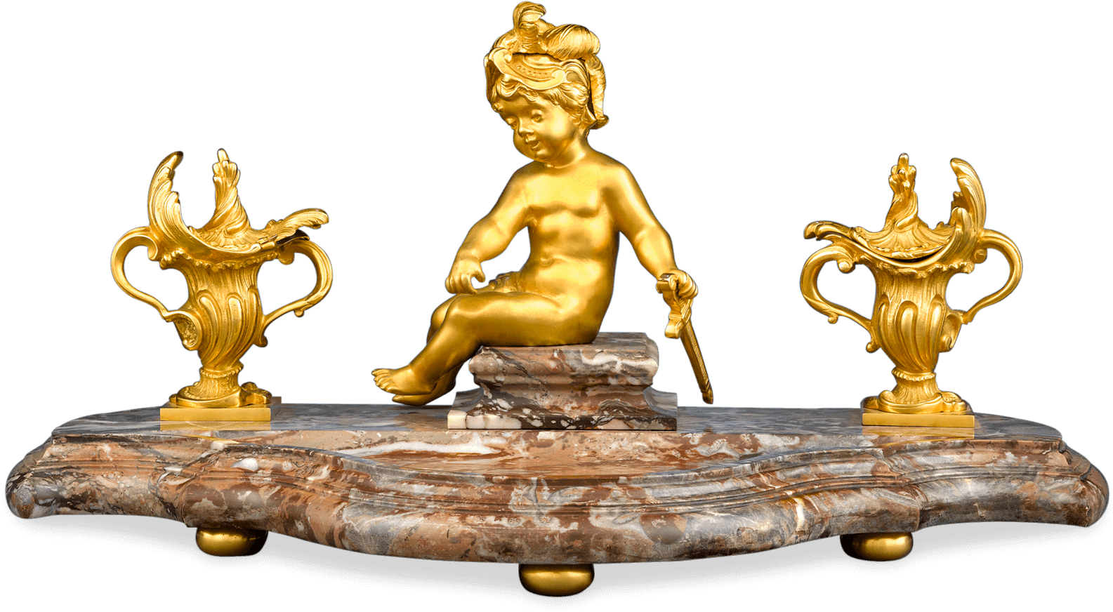 French Bronze And Marble Inkwell (1750x1750), Png Download