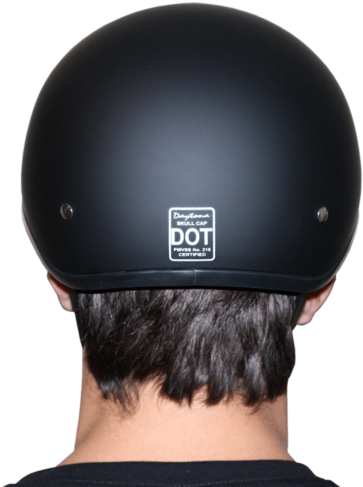 D - O - T - Daytona Skull Cap- W/ Multi Skull Flames - D.o.t. Daytona Skull Cap W/o Visor- Dull Black (600x540), Png Download