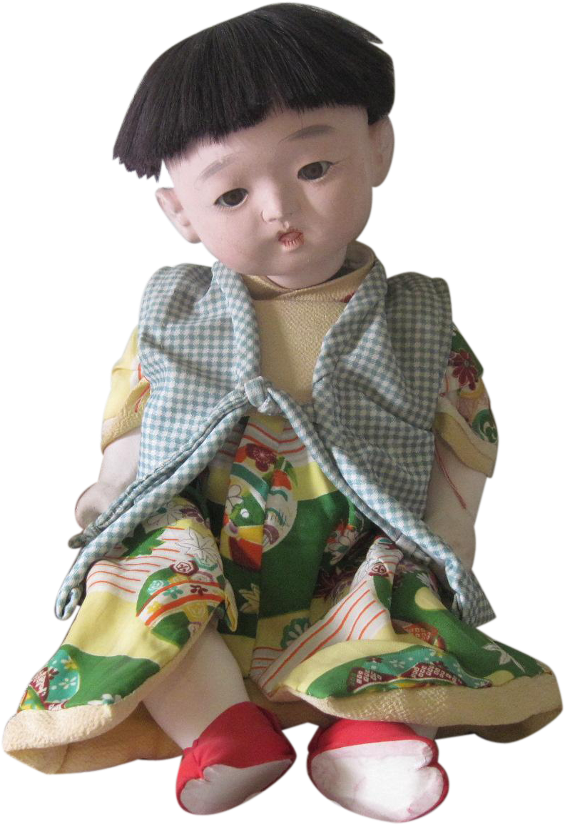 Vintage Japanese Ichicmatus Gofun Baby Doll C1940 - Child (1155x1155), Png Download