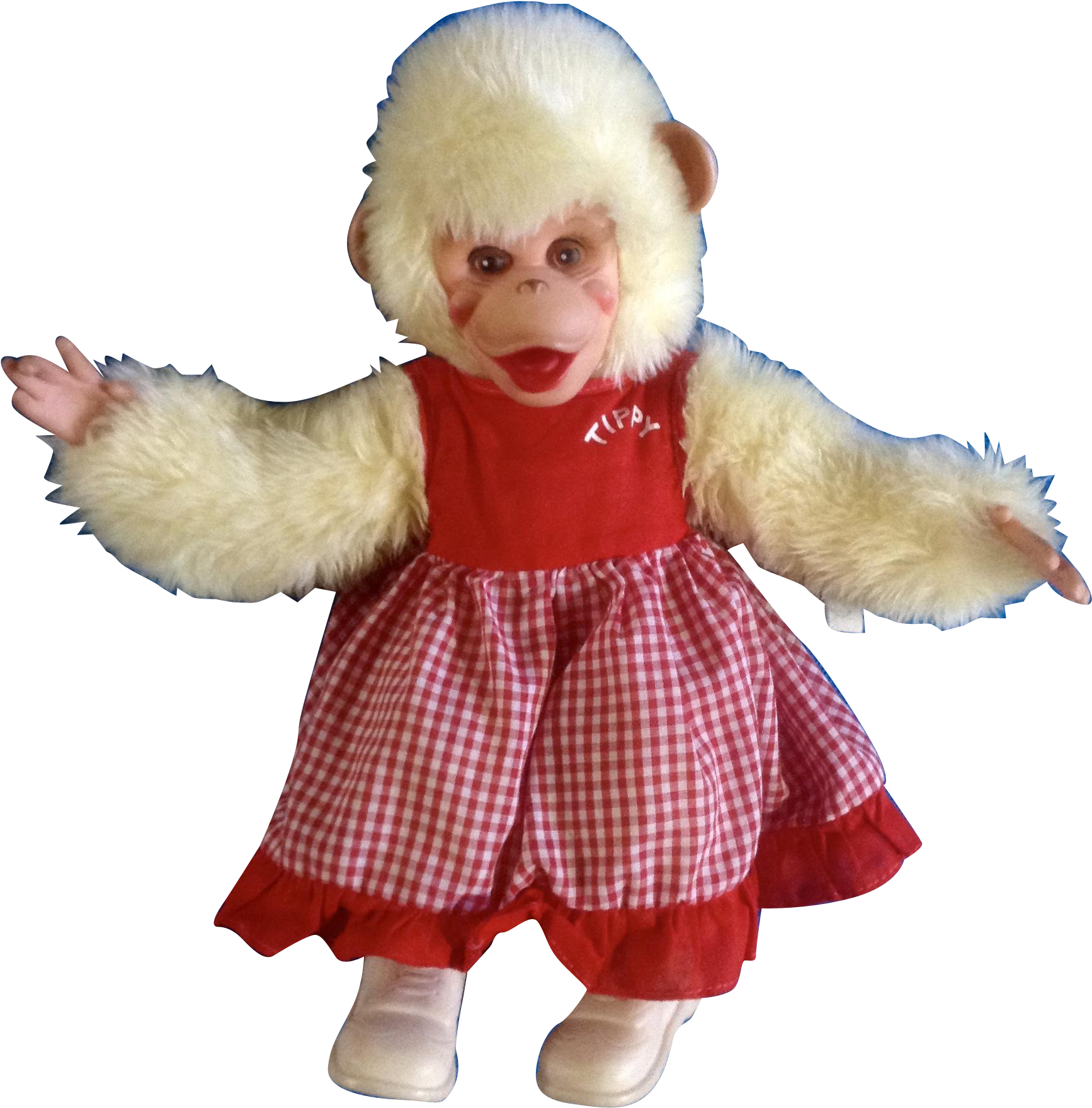 Vintage Rushton Rubber Face Tippy Monkey Stuffed Plush - Stuffed Toy (1759x1759), Png Download