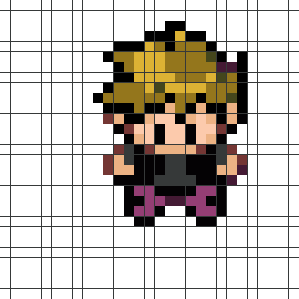 Pokemon Trainer Gary Perler Bead Pattern / Bead Sprite - Pokemon Trainer Sprite Grid (610x610), Png Download
