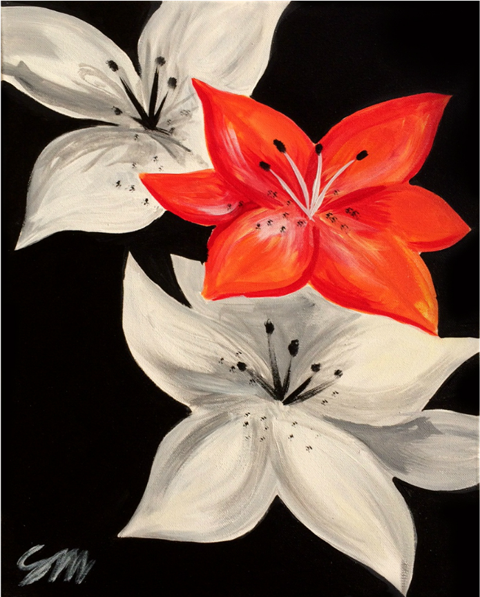 “3 Lilies” - Tiger Lily (1080x864), Png Download