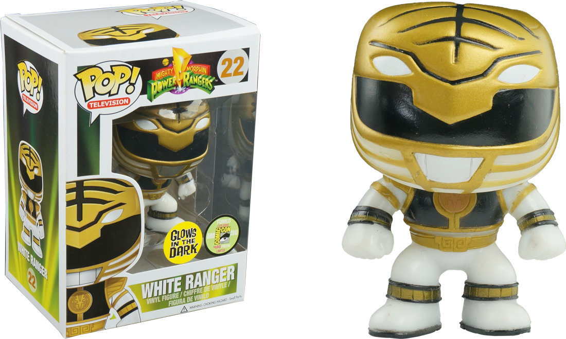 White Ranger Glow In The Dark - Power Rangers - Red Ranger Morphing Pop! Vinyl Figure (1100x659), Png Download