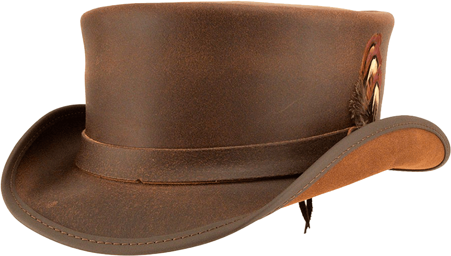 Marlow Hat W/lt Hat Band & Feather - Brown (924x1000), Png Download