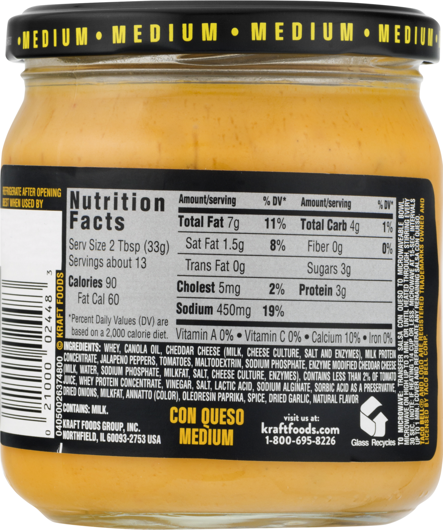 Taco Bell Salsa Con Queso, Medium - 15 Oz Jar (1800x1800), Png Download