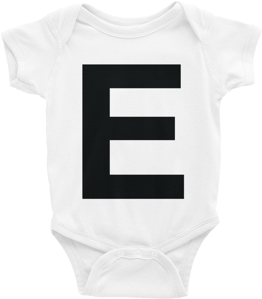 E Alphabet White Onesie - Infant (1000x1000), Png Download