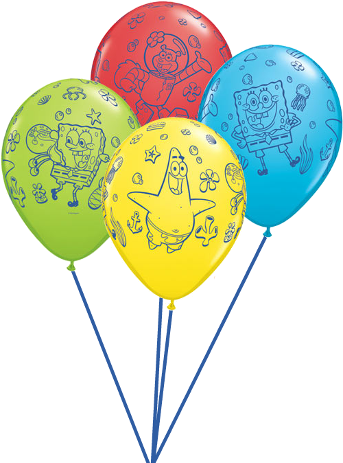 Spongebob Bouquets Prices Start From - 11" Spongebob & Friends Latex Balloons X 25 (600x700), Png Download