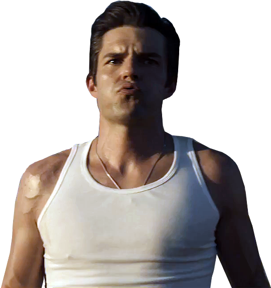 “white Tank Top Brandon X ” - Barechested (540x574), Png Download