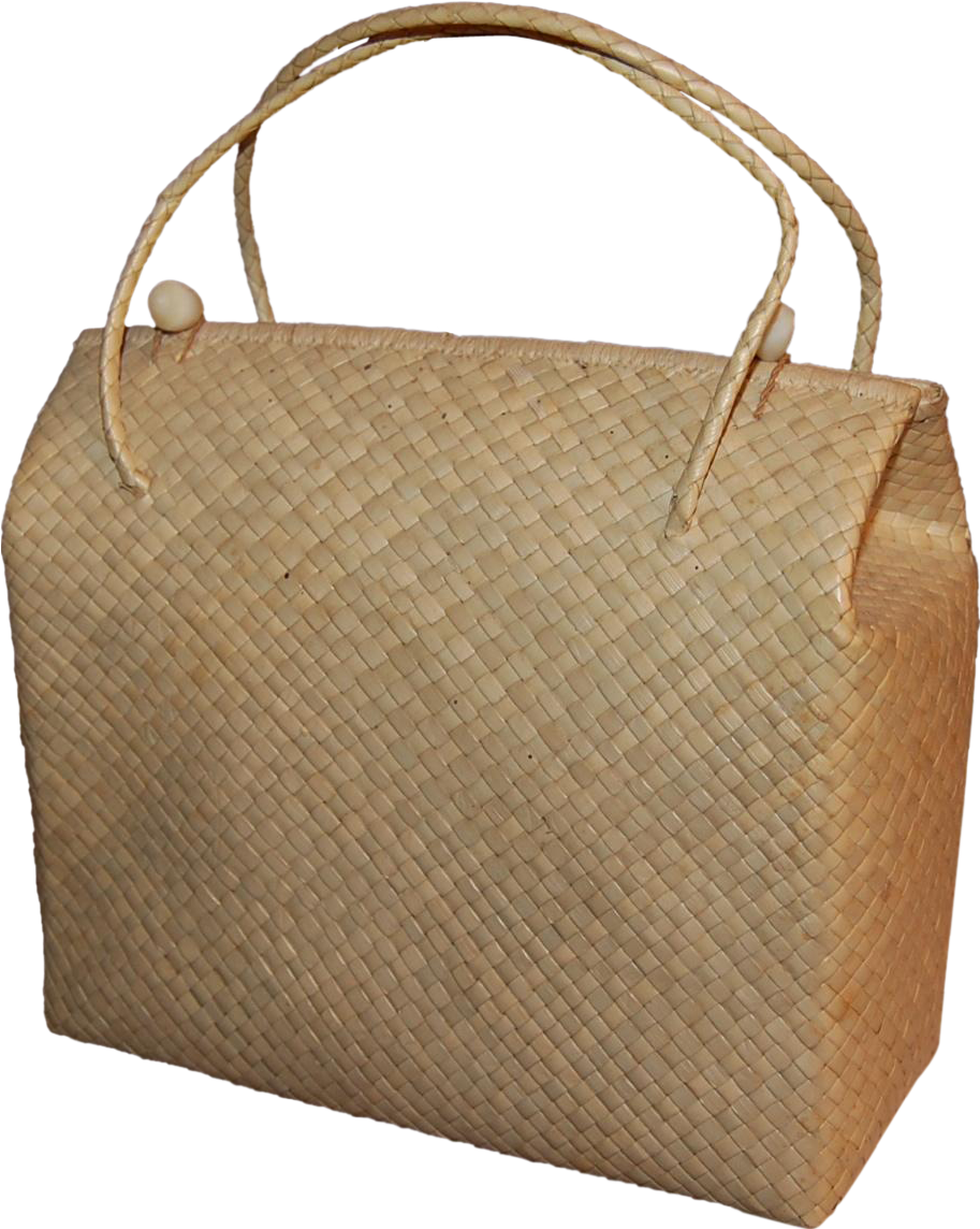Vintage Woven South Seas Palm Or Reed Grass Purse From - Handbag (1143x1143), Png Download
