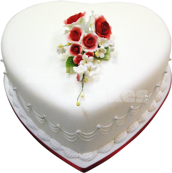 Heart Shaped Wedding Cake (650x646), Png Download