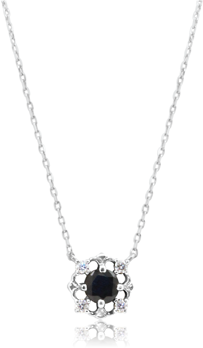 Asteios Blue Sapphire White Gold Necklace - Locket (1000x1000), Png Download