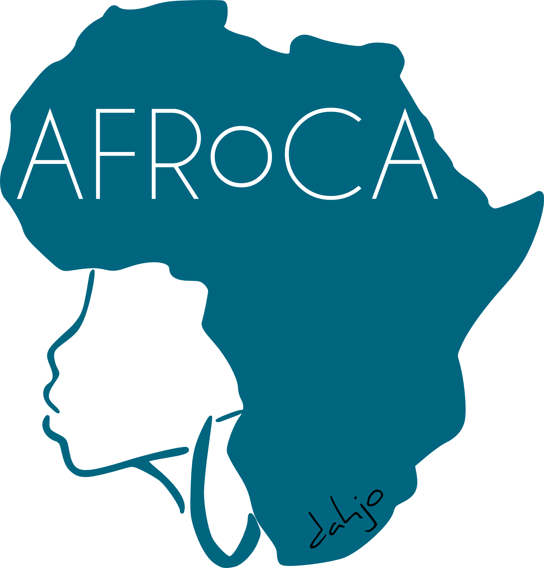 Basquiat Crown Png - Afro In The Shape Of Africa (1732x1809), Png Download