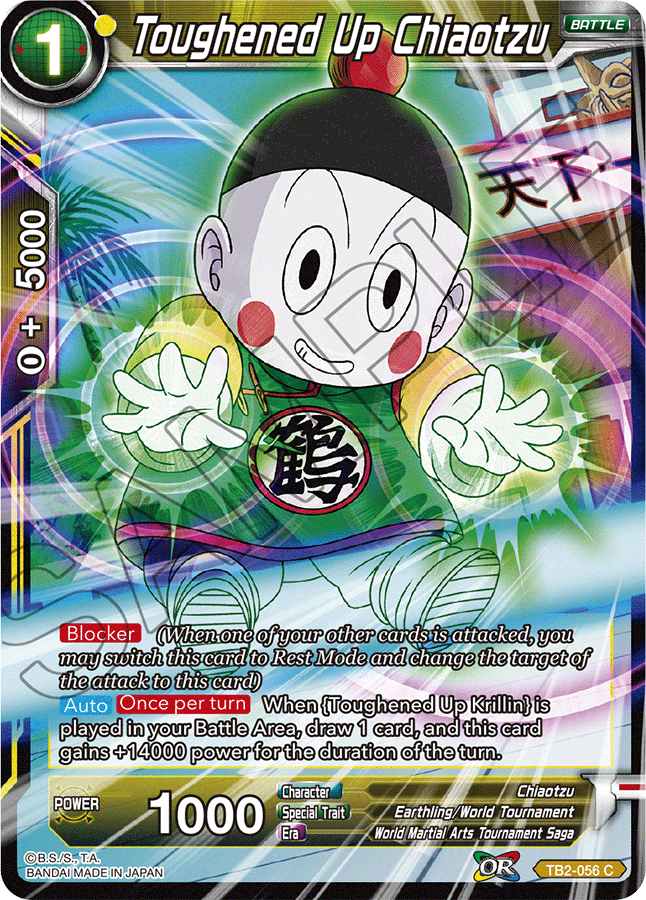 Tb2-056 Toughened Up Chiaotzu - Dbs Tcg World Martial Arts Tournament (646x900), Png Download