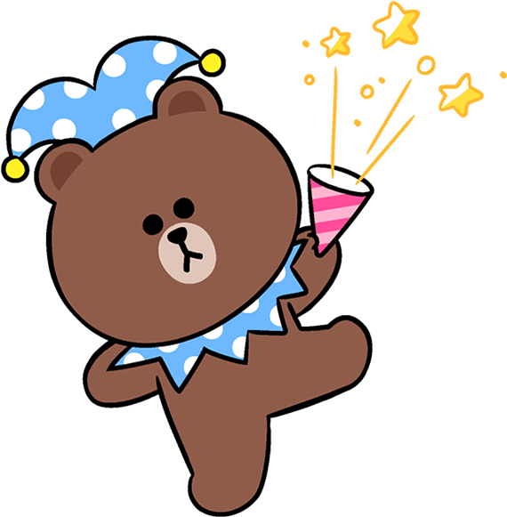 Linefriends Brown Party Freetoedit (589x600), Png Download