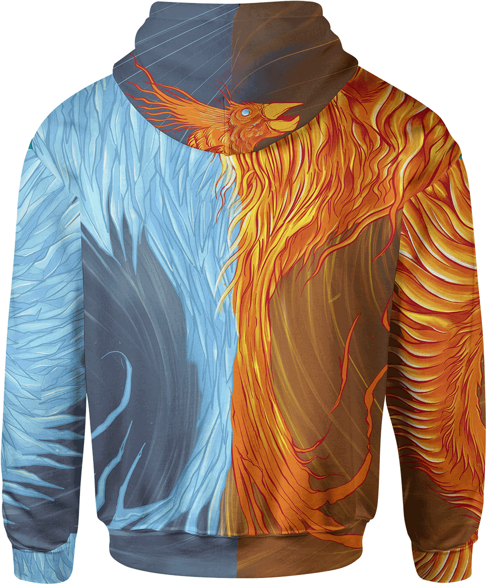 Fire & Ice Phoenix Unisex Hoodie - Active Shirt (1200x1200), Png Download