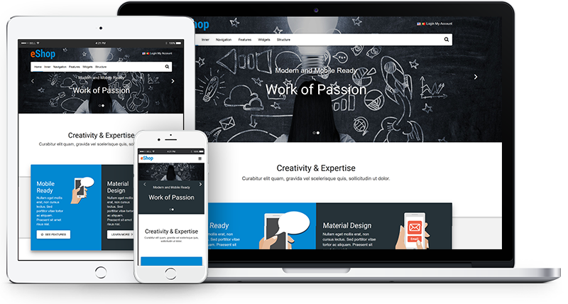 Material Design Responsive - Design (800x428), Png Download
