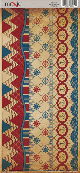 Moxxie Nautical Borders 6"x12" Sticker 10pc (600x600), Png Download