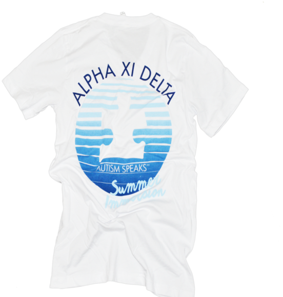Alpha Xi Delta White Vneck Back - Free Makoto T Shirt (615x615), Png Download