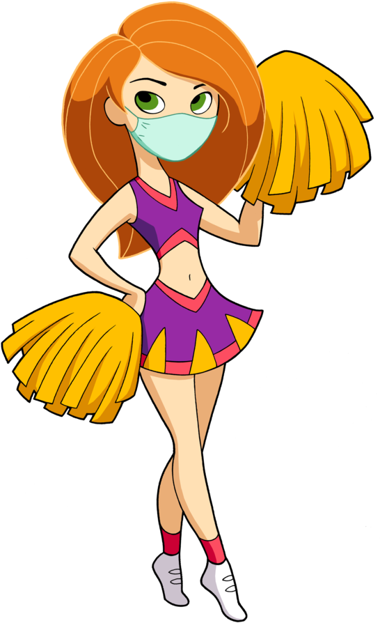 Cheerleader Kim Possible Wearing A Surgical Mask - Kim Possible Cheerleader (600x952), Png Download
