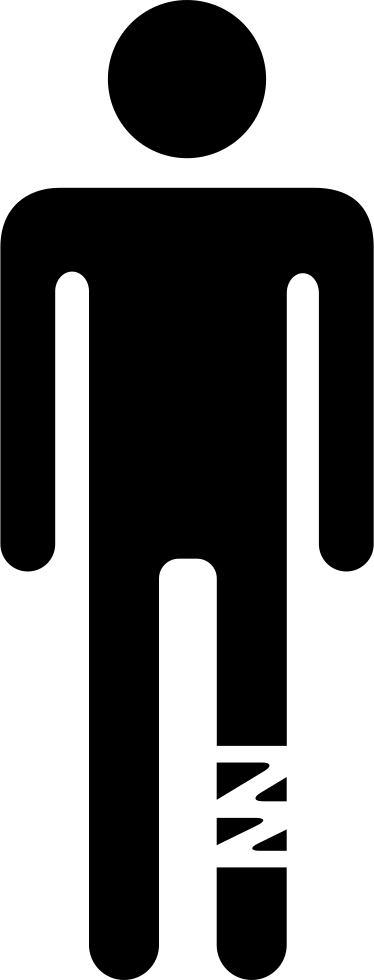 Injured Leg Of A Standing Man Silhouette Comments - Portable Network Graphics (374x980), Png Download