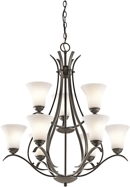 Kichler Keiran Collection Keiran 9 Light Led Chandelier - Alcott Hill Avery 9-light Shaded Chandelier Finish: (650x650), Png Download