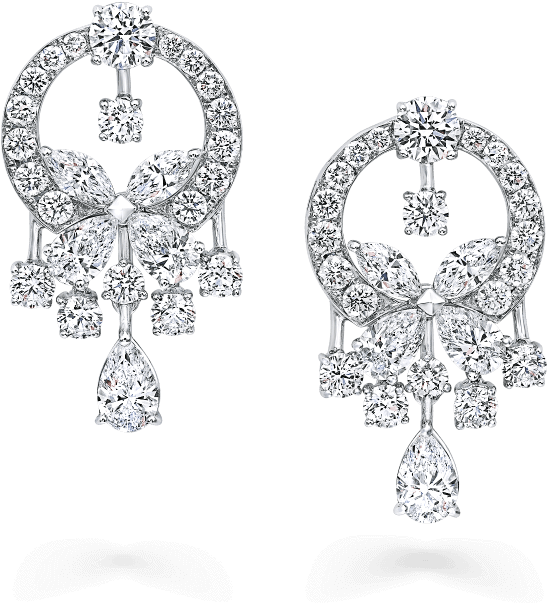 A Pair Of Graff Classic Butterfly Chandelier Earrings - Graff Butterfly (1000x1000), Png Download