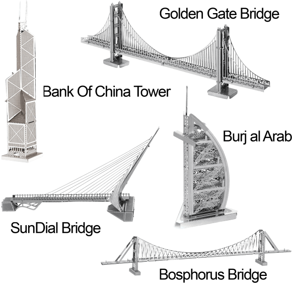 Set Of 2 Metal Earth 3d Laser Cut Building Models: (600x600), Png Download