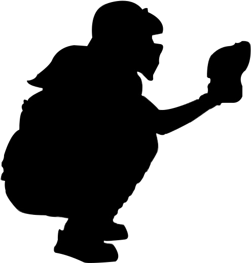 Catcher At Getdrawings Com Free For Personal - Black And White Softball Catcher (600x600), Png Download