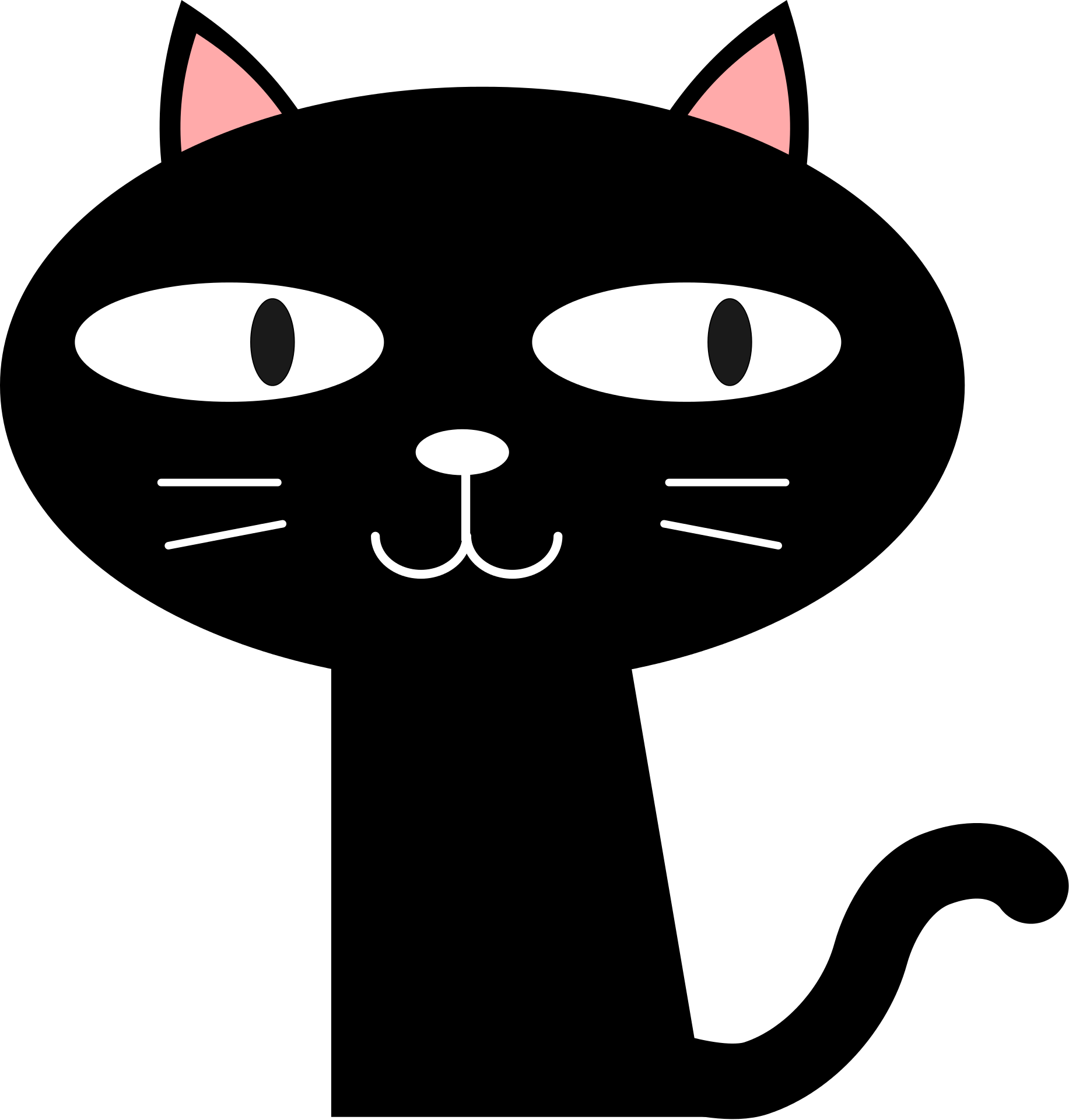 Black Cat Images, Cat Silhouette, Animals Images, Cat, - Black Cat Clipart (1833x1920), Png Download