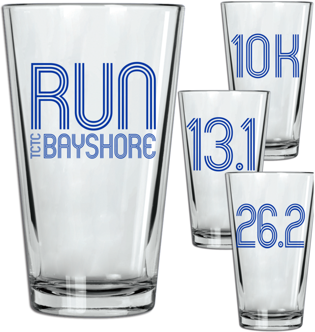 Run Bayshore Pint Glass (620x652), Png Download