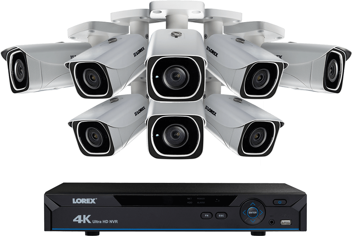 Ip Camera System With 8 Ultra Hd 4k Security Cameras - Lorex 4k Ultra Hd Wired Network Security System (1200x800), Png Download