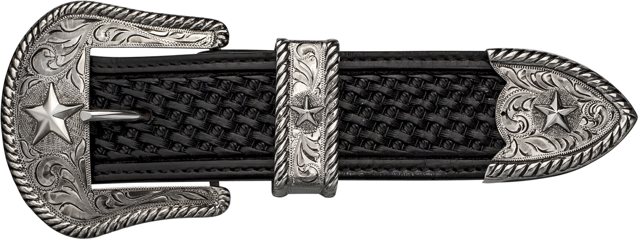 The Tombstone Star Rope Edge 1 1/2" Buckle Set - Billy's Western Wear (2048x774), Png Download
