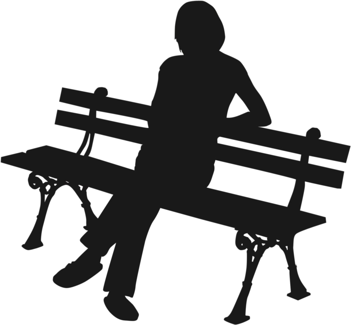 Download Person Sitting On Bench Silhouette Full Size PNG Image PNGkit