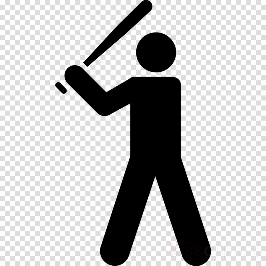 Baseball Symbol Png Clipart Baseball Bats Clip Art - Stick Figure Playing Baseball (900x900), Png Download