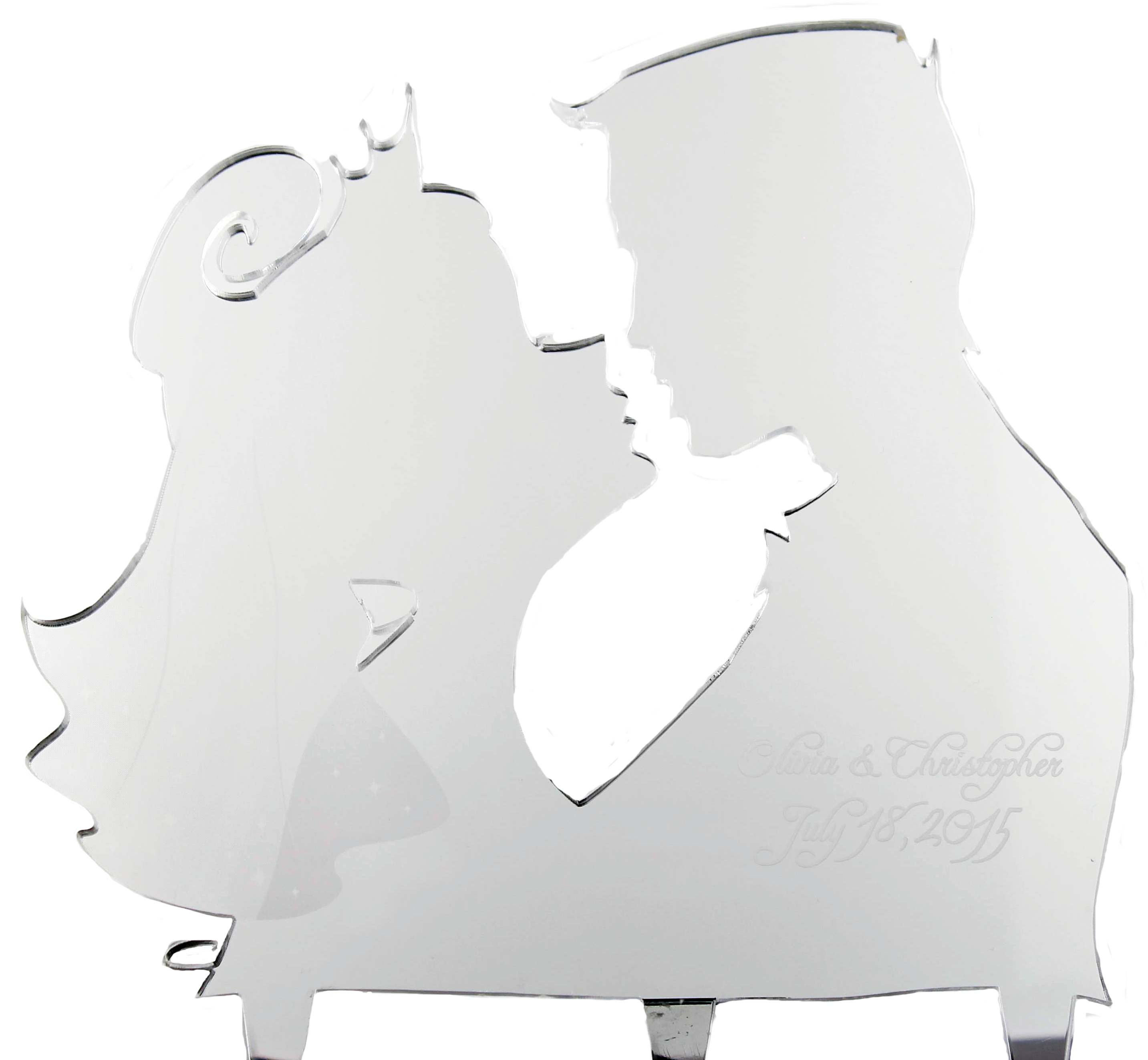 Kissing Couple Silhouette Cake Topper $16 - Cutting Board (3362x2688), Png Download