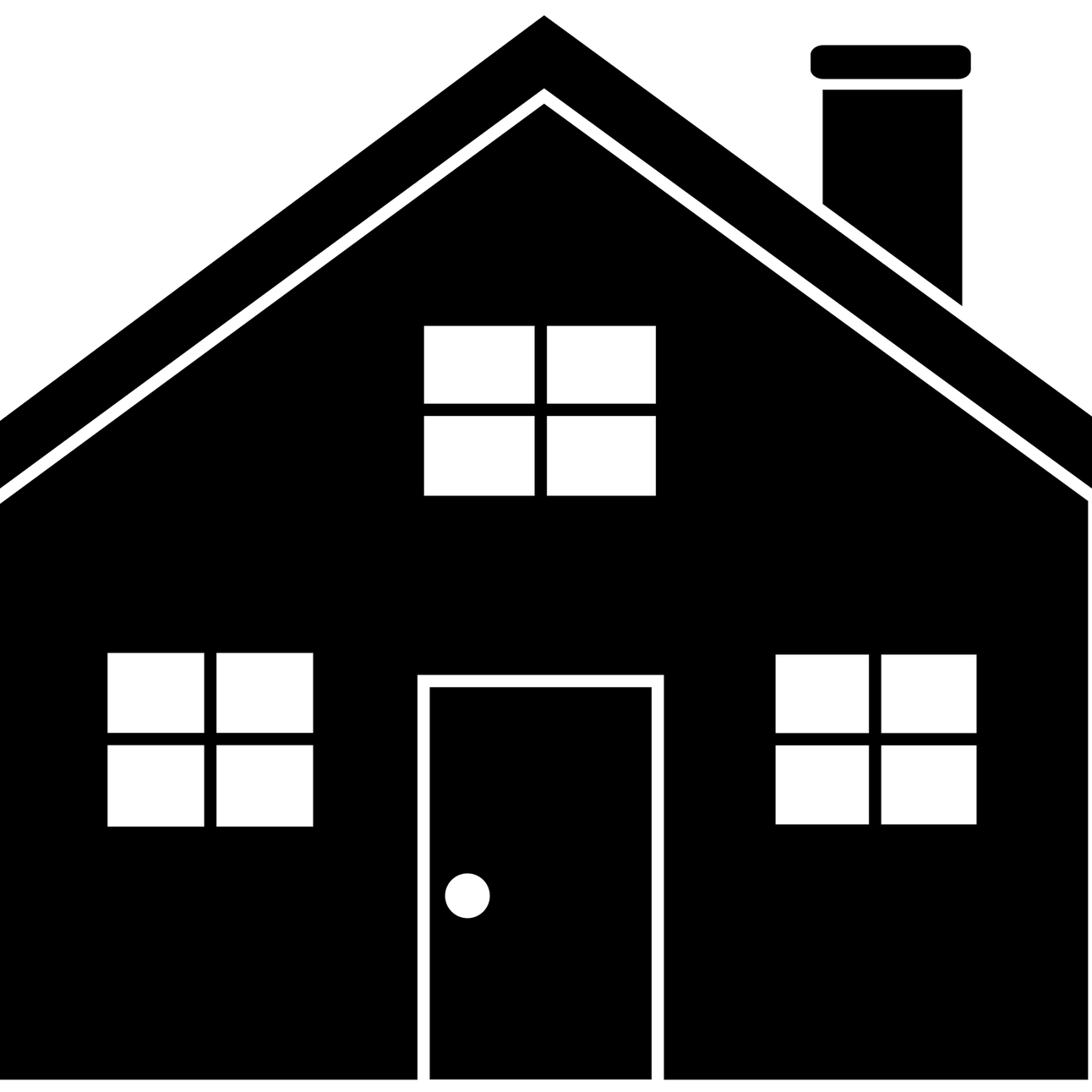 House Clipart Black And White (1292x1292), Png Download