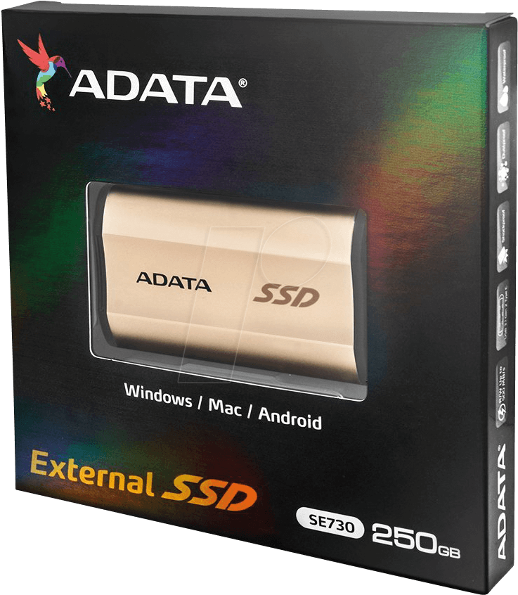Adata Se730 Gold 250 Gb, Usb - Adata 256 External Ssd - Gold (775x874), Png Download