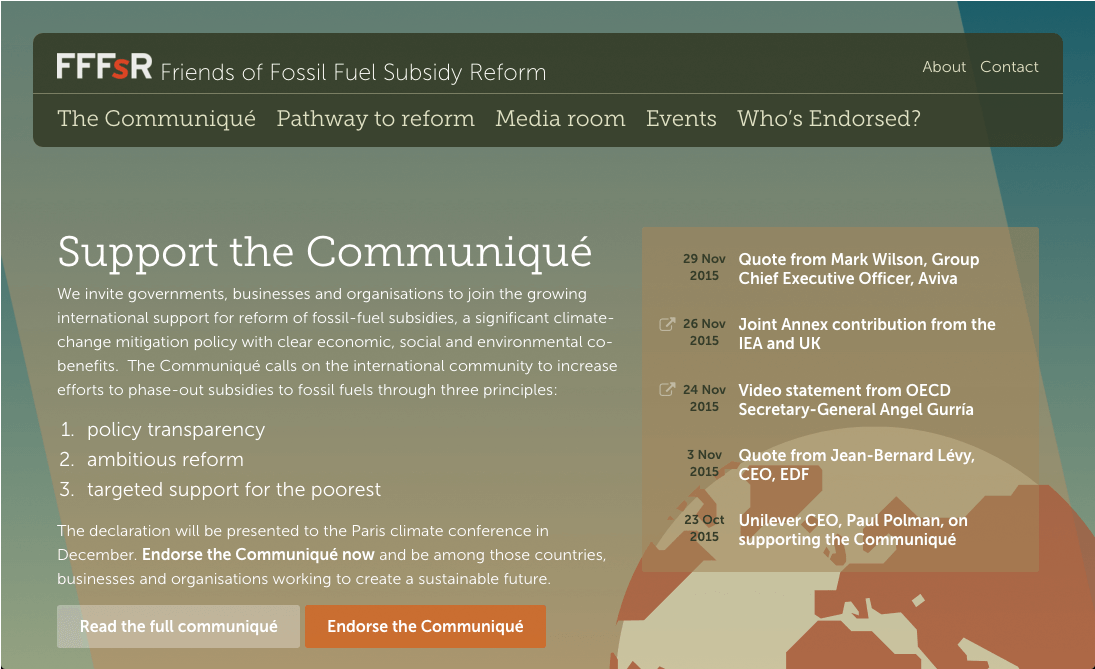 Friends Of Fossil Fuel Subsidy Reform - Website (1960x1200), Png Download