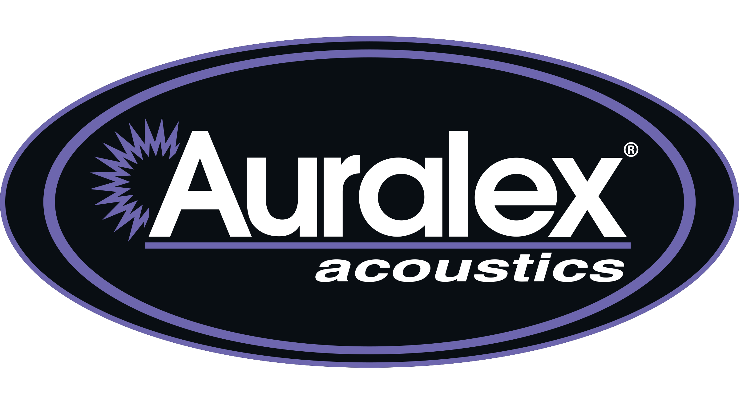 Auralex Oval Logo Whitetags 300dpi - Auralex Logo (2400x1297), Png Download