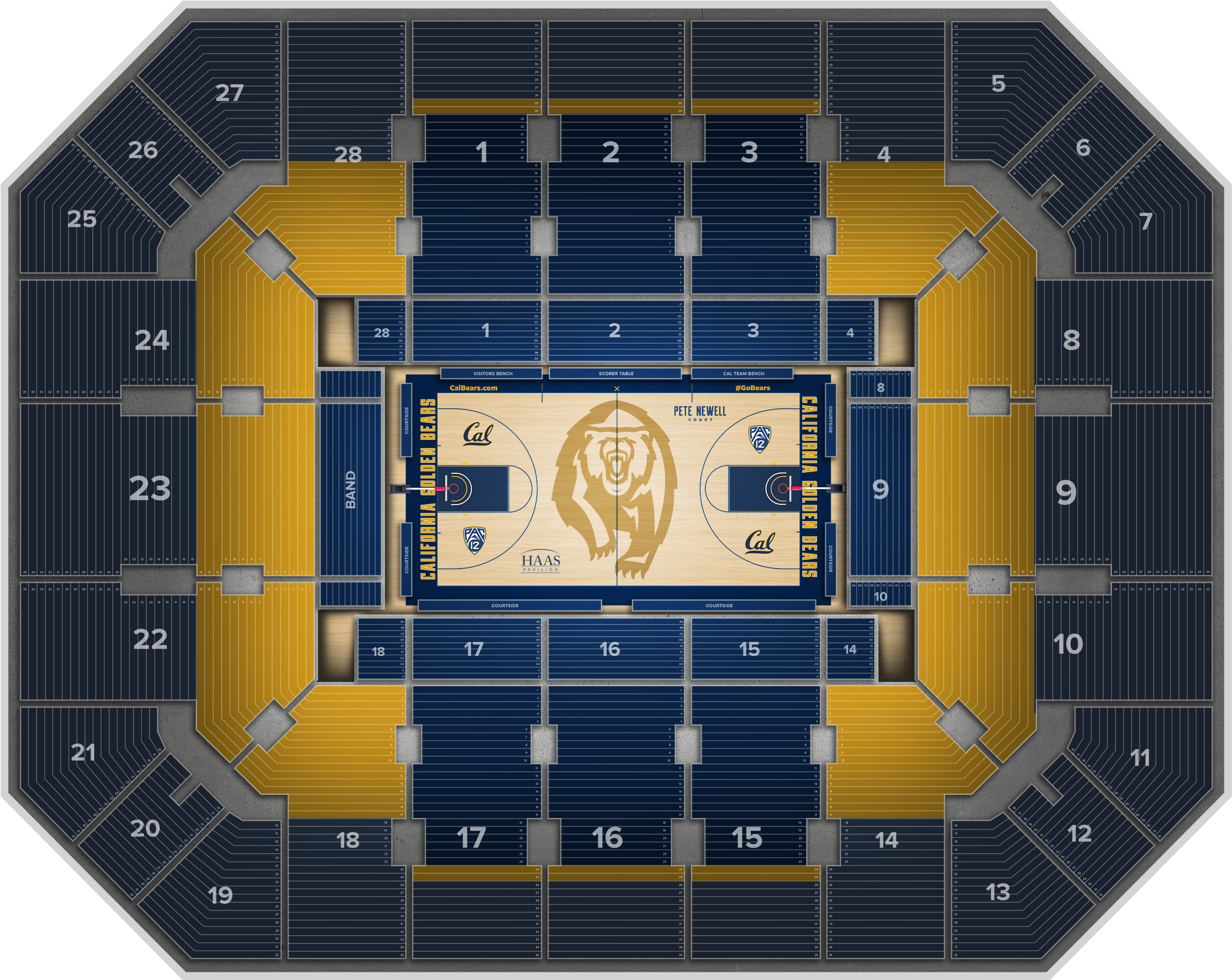 Haas Pavilion - Cal Golden Bears Keychain, Adult Unisex, Midnight Blue (2560x1936), Png Download