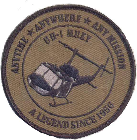 Uh 1 Huey Patch Od Green No Velcro Military, Law Enforcement - Federal Reserve Of Dallas Logo (597x600), Png Download