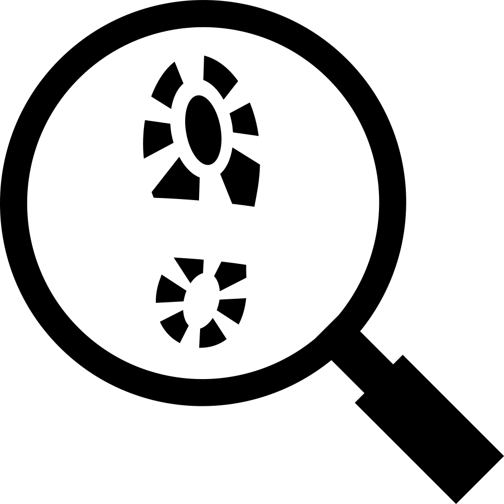 Footprint And Magnifying Glass - Icon (980x980), Png Download