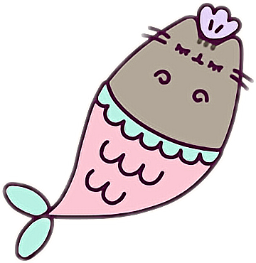 Cat Cute Siren Kawaii Tumblr Girlstickerfreetoedit - Pusheen Mermaids (360x370), Png Download