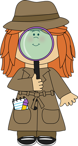 Clip Art Free Stock Girl Detective With Magnifying - Detective Clipart Magnifying Glass (267x500), Png Download