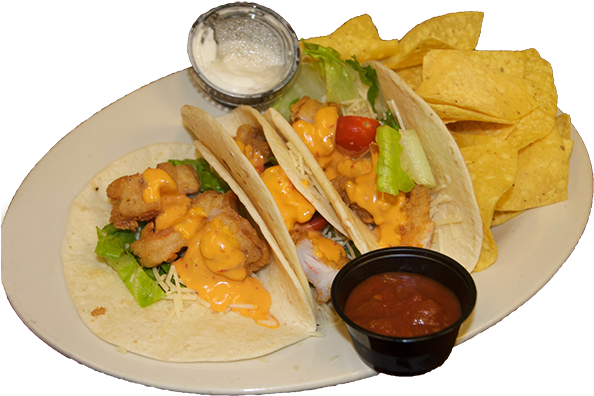 Firecracker Shrimp Tacos - Taco (600x450), Png Download