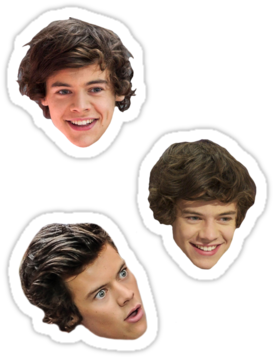 "harry Styles" Stickers By Guts N' Gore - Harry Styles Face Sticker (375x360), Png Download