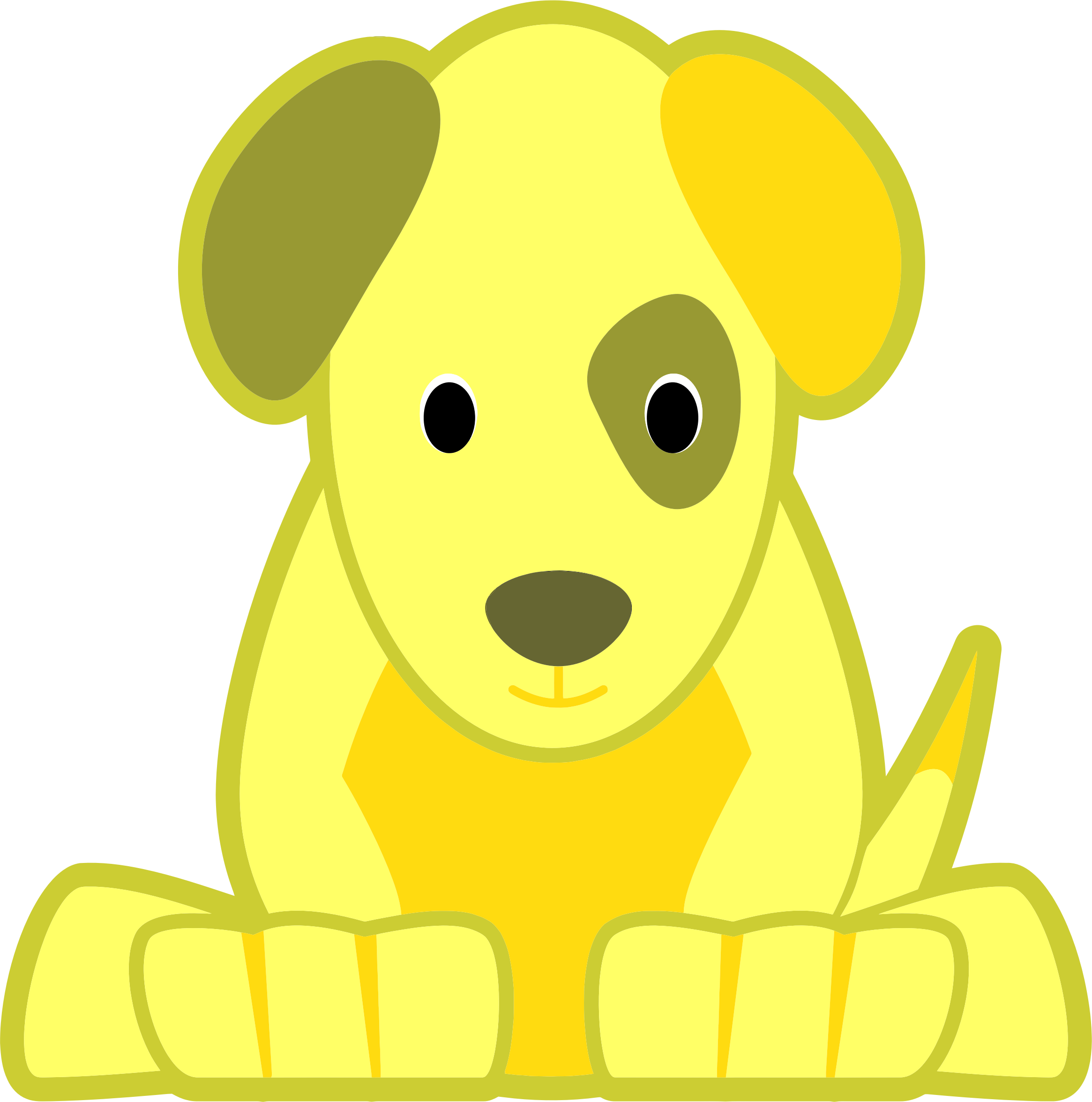 Puppy Clipart Clip Art - Yellow Dog Clip Art (2330x2351), Png Download